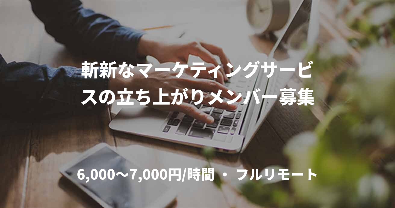 斬新なマーケティングサービスの立ち上がりメンバー募集