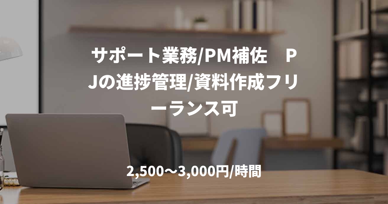 サポート業務/PM補佐　PJの進捗管理/資料作成フリーランス可