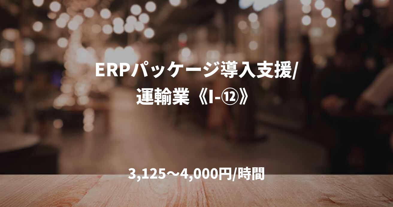 ERPパッケージ導入支援/運輸業《I-⑫》