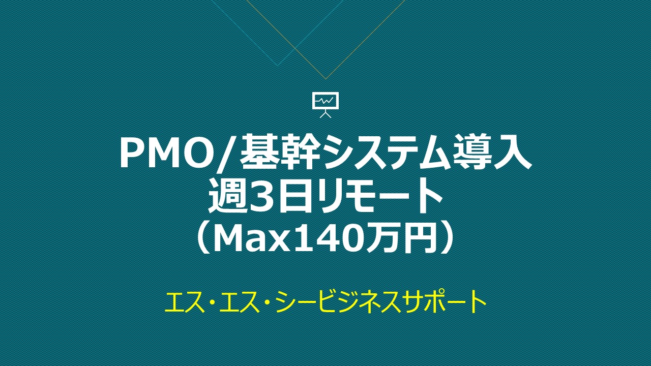 基幹システム導入/PMO 週3リモート