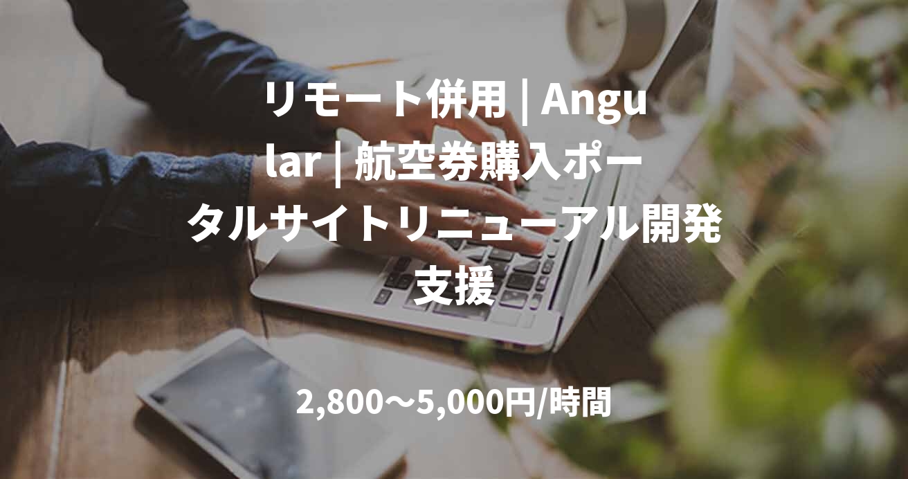 リモート併用 | Angular | 航空券購入ポータルサイトリニューアル開発支援
