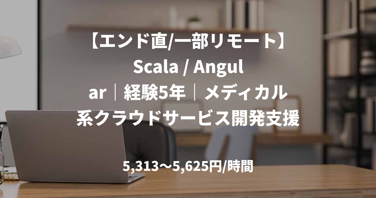 【エンド直/一部リモート】Scala / Angular|経験5年|メディカル系クラウドサービス開発支援|フルスタックエンジニア