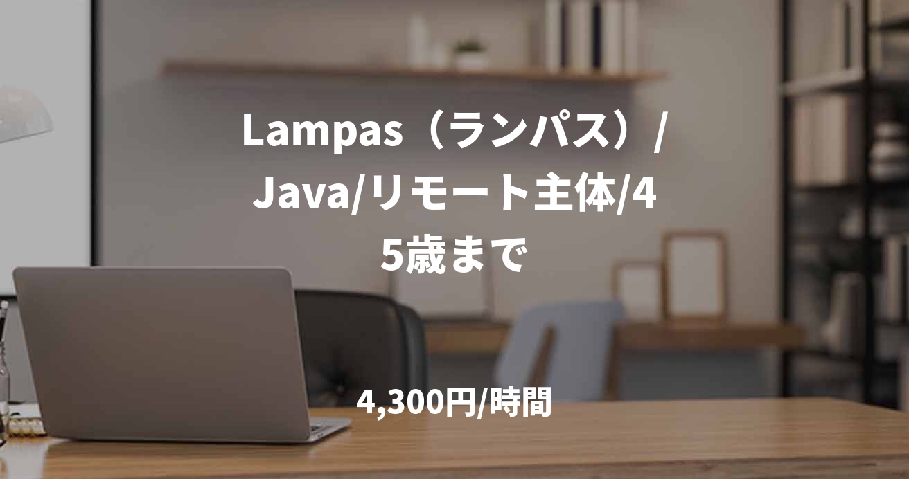 Lampas（ランパス）/Java/リモート主体/45歳まで