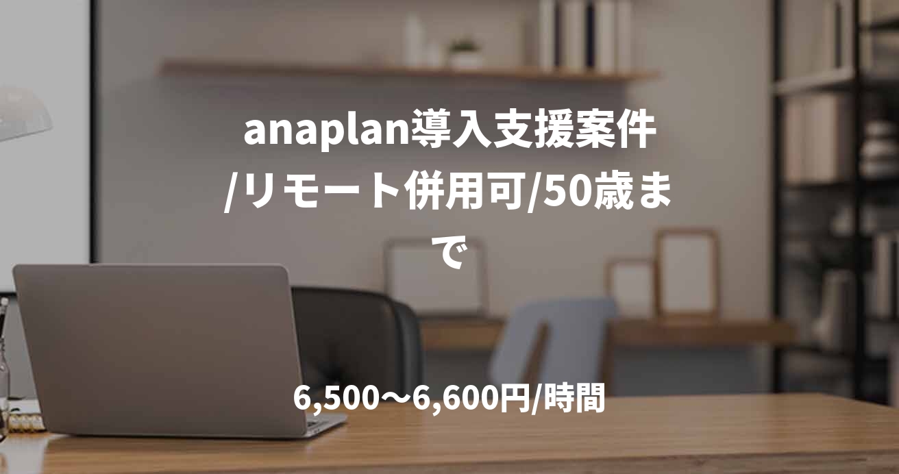 anaplan導入支援案件/リモート併用可/50歳まで