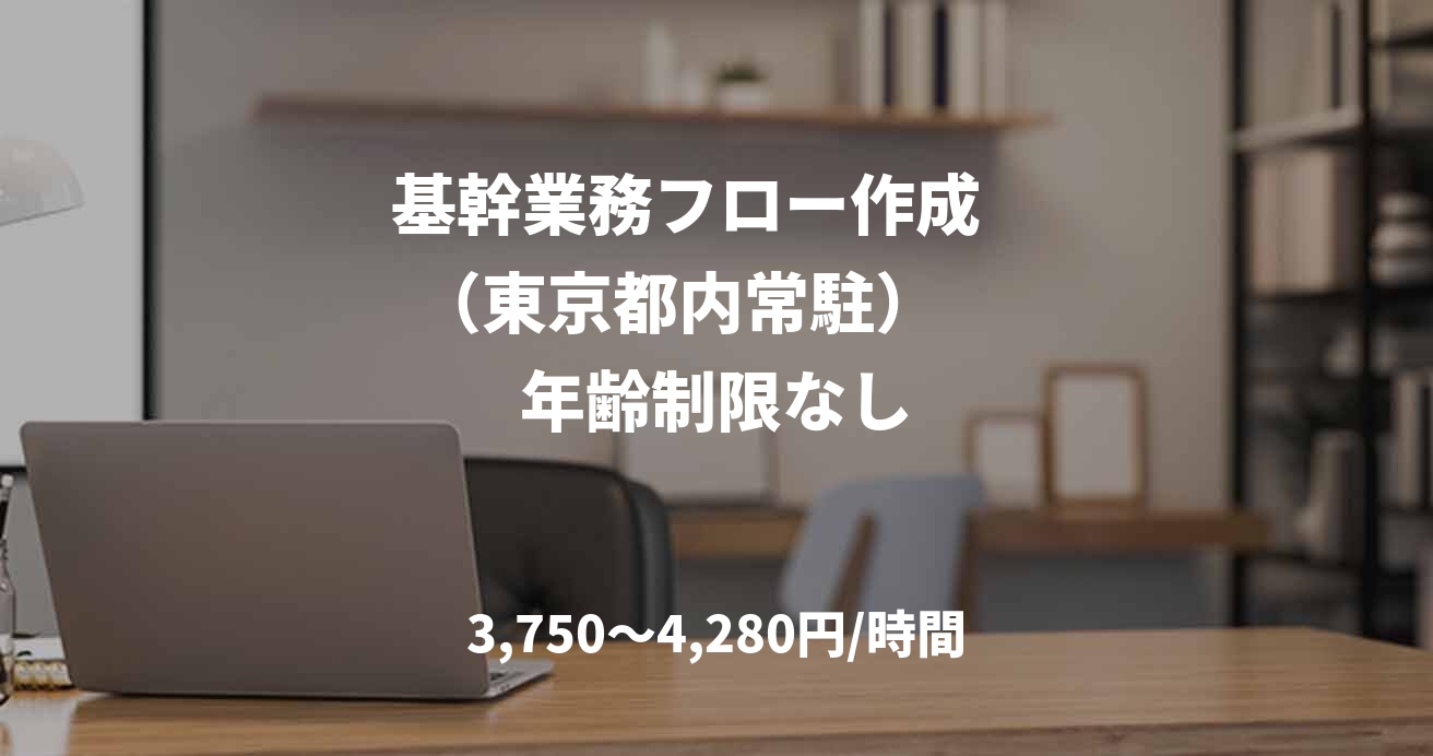 基幹業務フロー作成    （東京都内常駐）     年齢制限なし