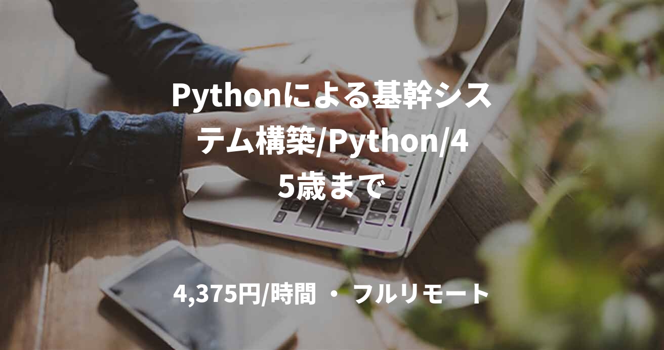 Pythonによる基幹システム構築/Python/45歳まで