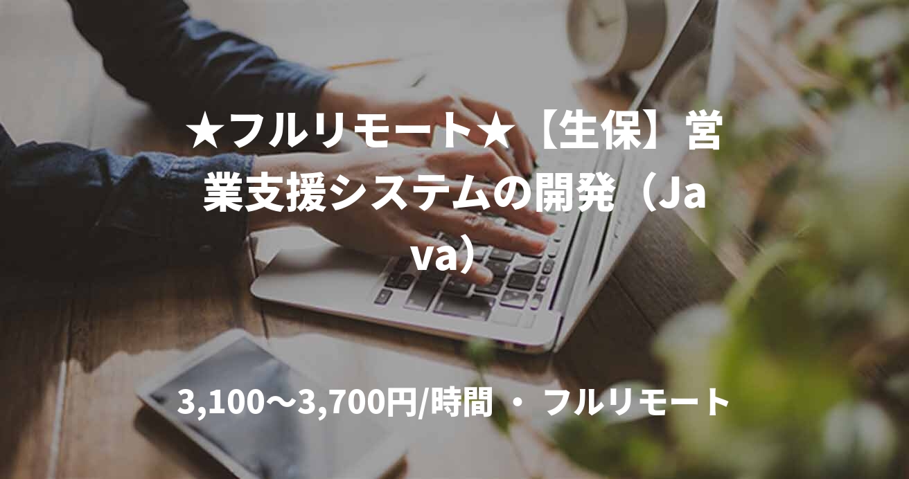 ★フルリモート★【生保】営業支援システムの開発（Java）