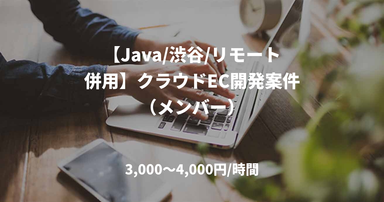 【Java/渋谷/リモート併用】クラウドEC開発案件（メンバー）
