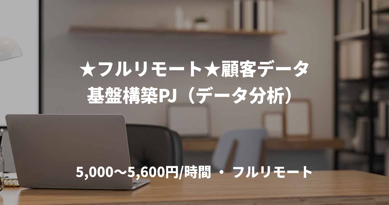★フルリモート★顧客データ基盤構築PJ（データ分析）