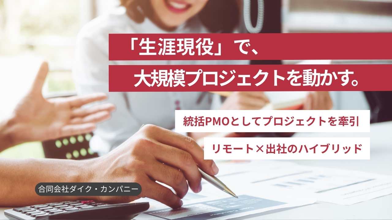 【統括PMO】リモート併用/各種ドキュメント作成対応/60代歓迎/他PMO案件多数