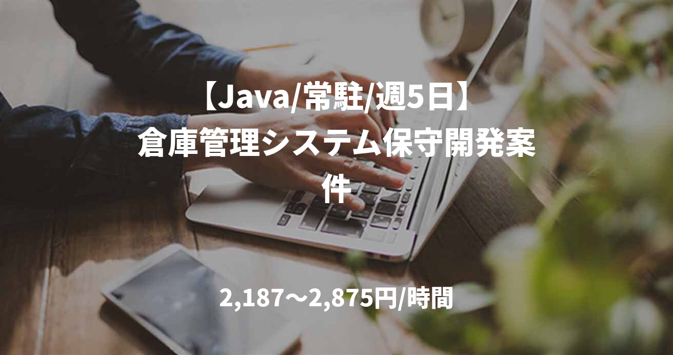 【Java/常駐/週5日】倉庫管理システム保守開発案件