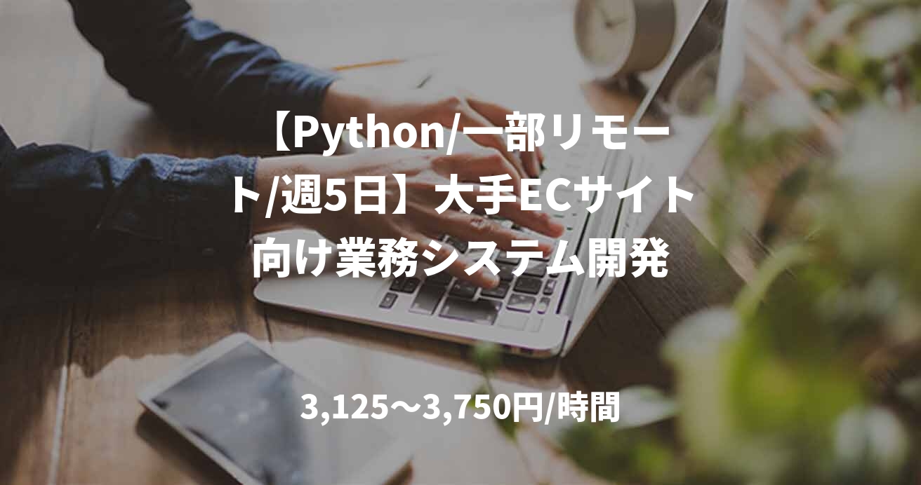 【Python/一部リモート/週5日】大手ECサイト向け業務システム開発