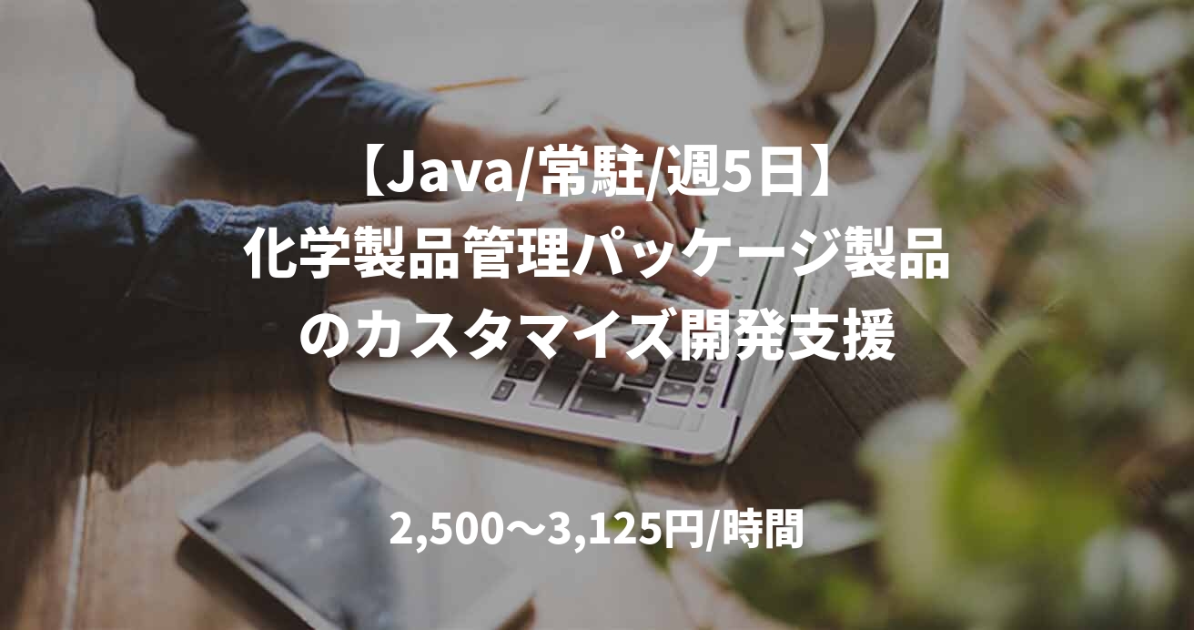 【Java/常駐/週5日】化学製品管理パッケージ製品のカスタマイズ開発支援