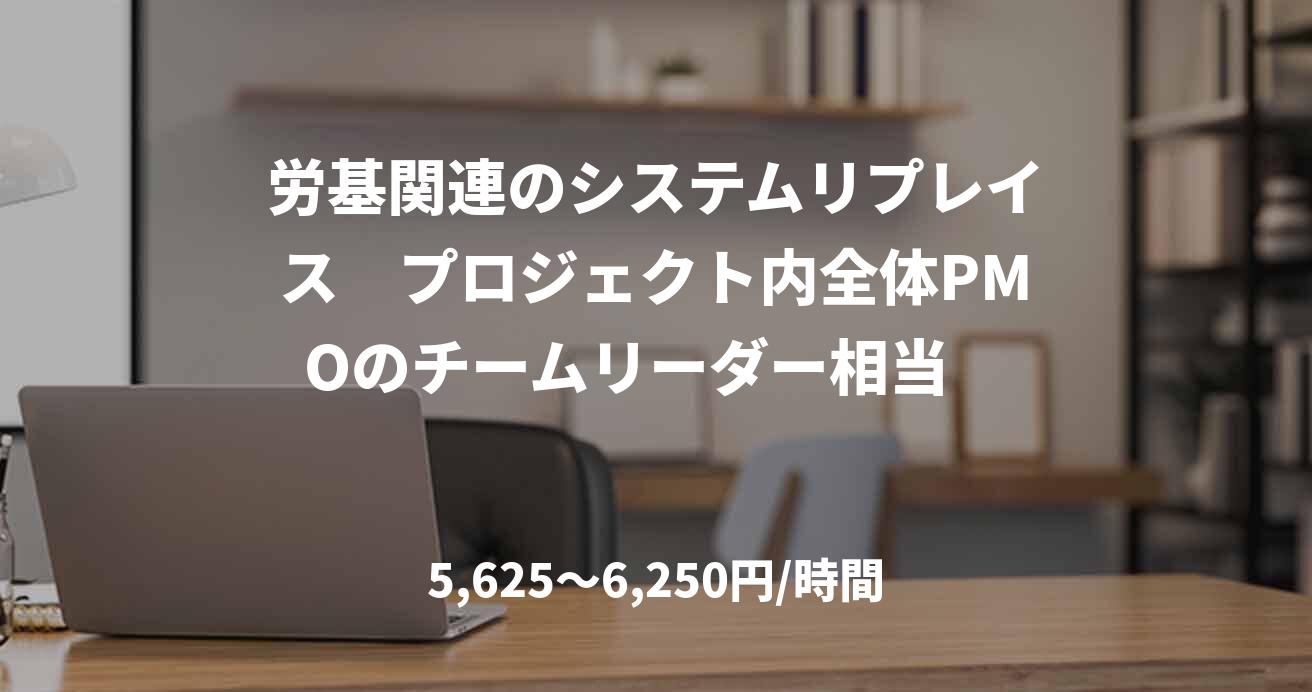労基関連のシステムリプレイス　プロジェクト内全体PMOのチームリーダー相当　