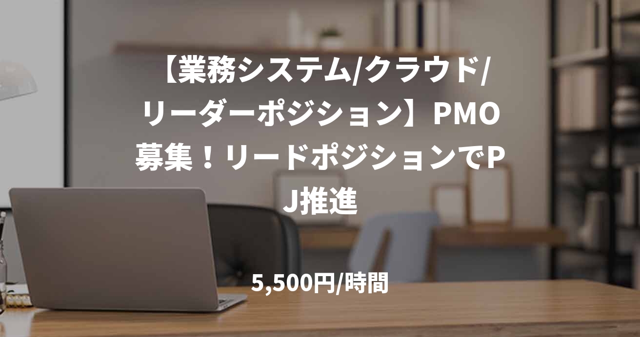 【業務システム/クラウド/リーダーポジション】PMO募集！リードポジションでPJ推進
