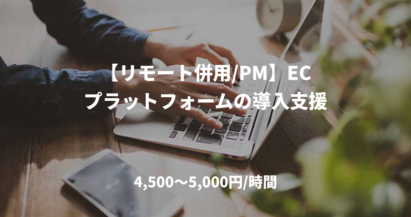 【リモート併用/PM】ECプラットフォームの導入支援