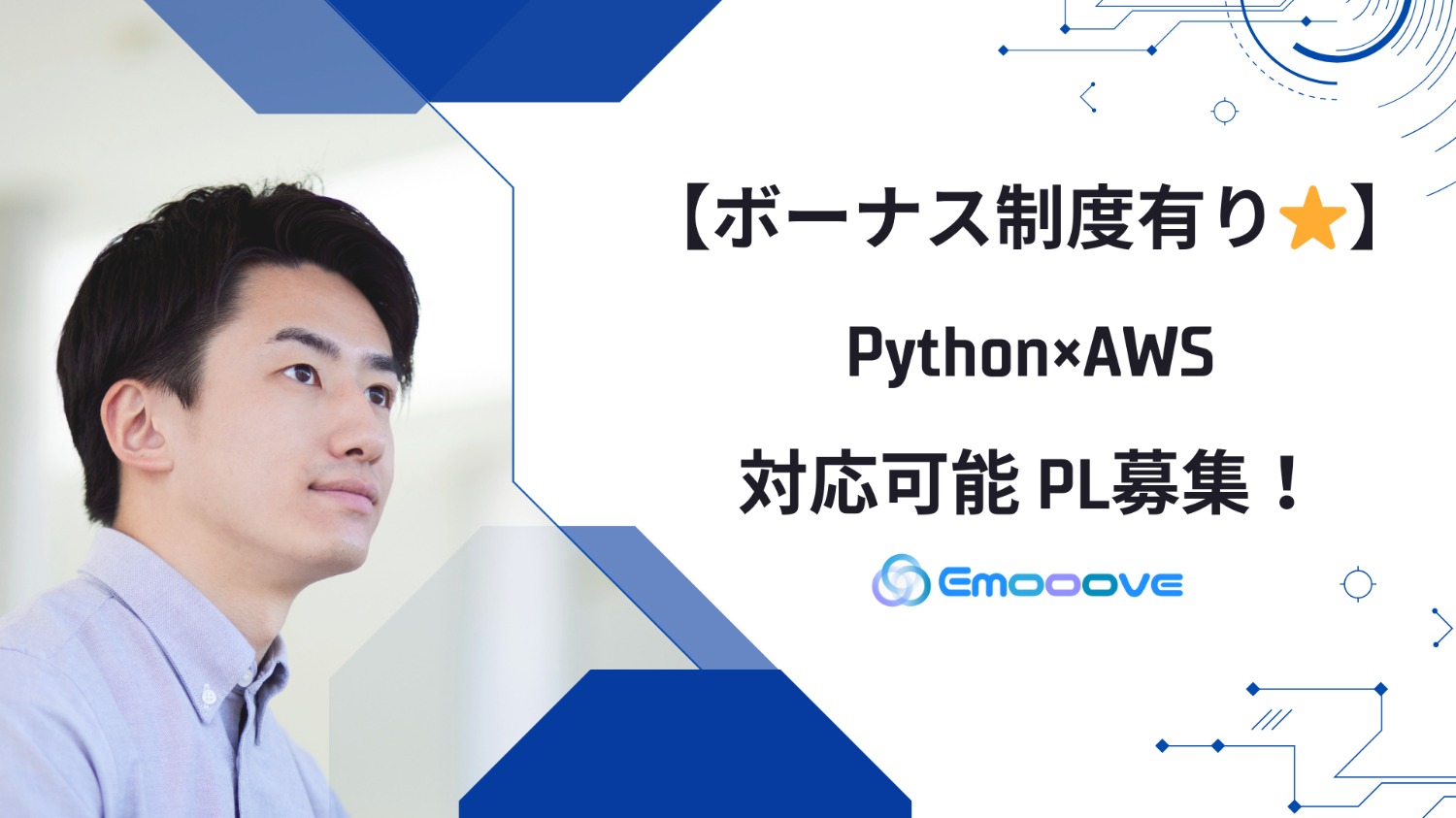 【ボーナス制度あり◎リモート可◎週5日◎】Python×AWS 対応可能 PL募集！