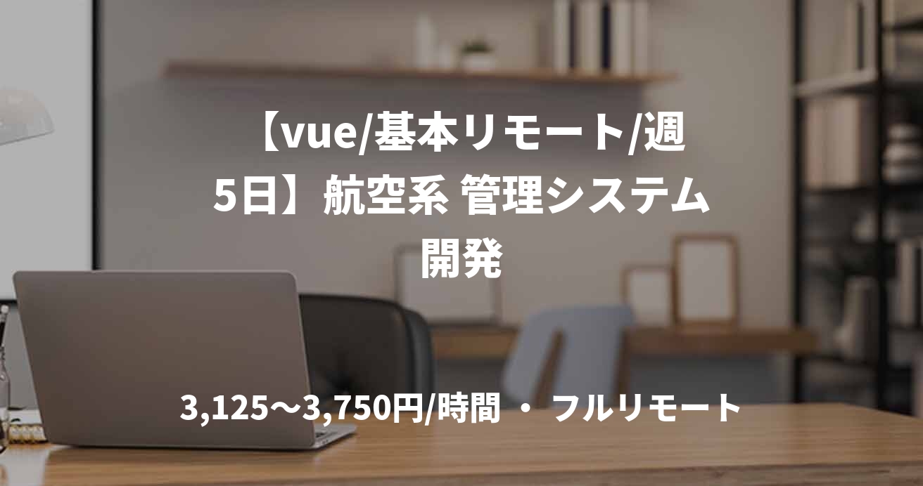 【vue/基本リモート/週5日】航空系 管理システム開発