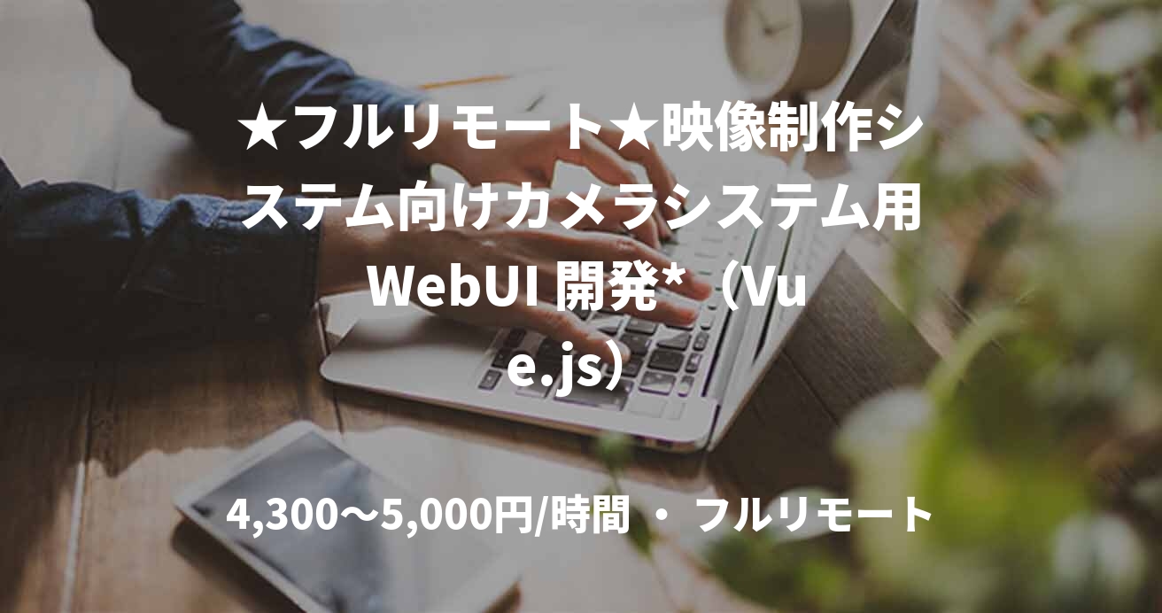 ★フルリモート★映像制作システム向けカメラシステム用 WebUI 開発*（Vue.js）
