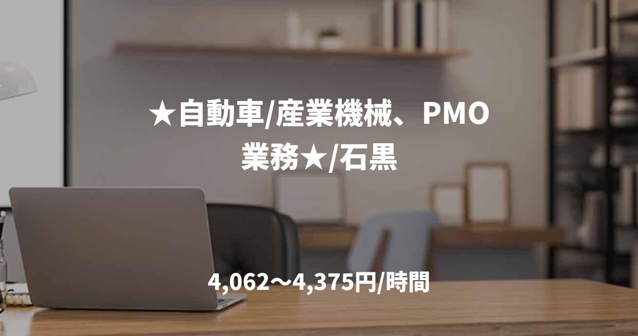 ★自動車/産業機械、PMO業務★/石黒