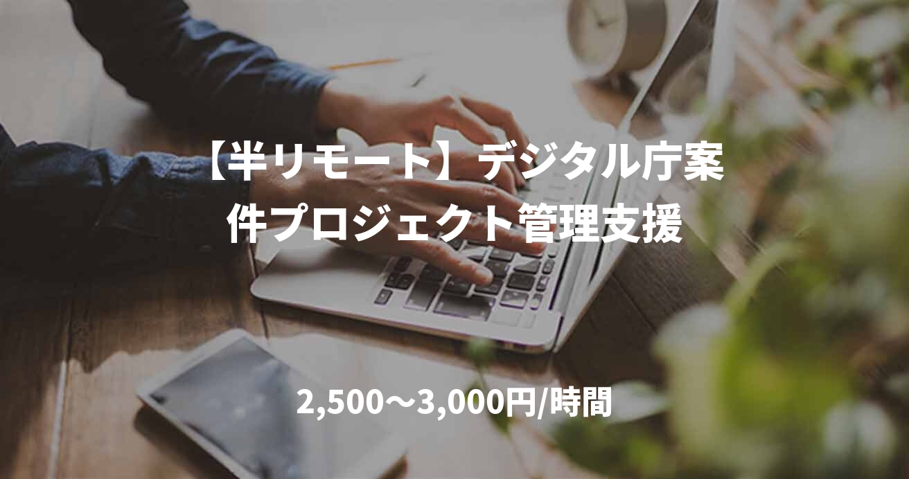 【半リモート】デジタル庁案件プロジェクト管理支援