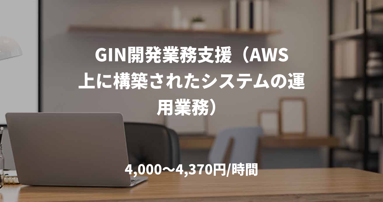 GIN開発業務支援（AWS上に構築されたシステムの運用業務）