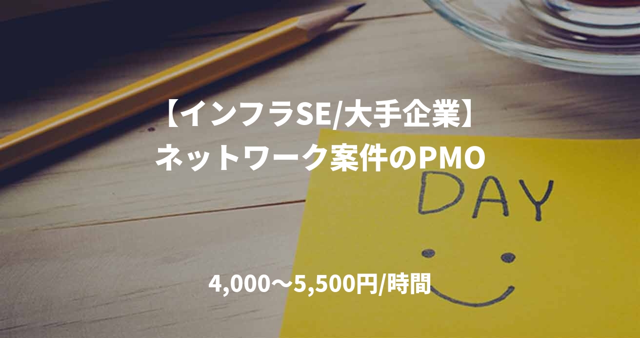 【インフラSE/大手企業】ネットワーク案件のPMO