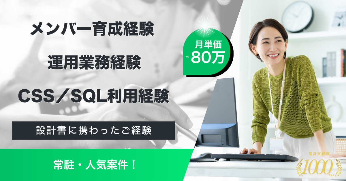 【常駐】流通グループ傘下企業における運用業務（リーダークラス）