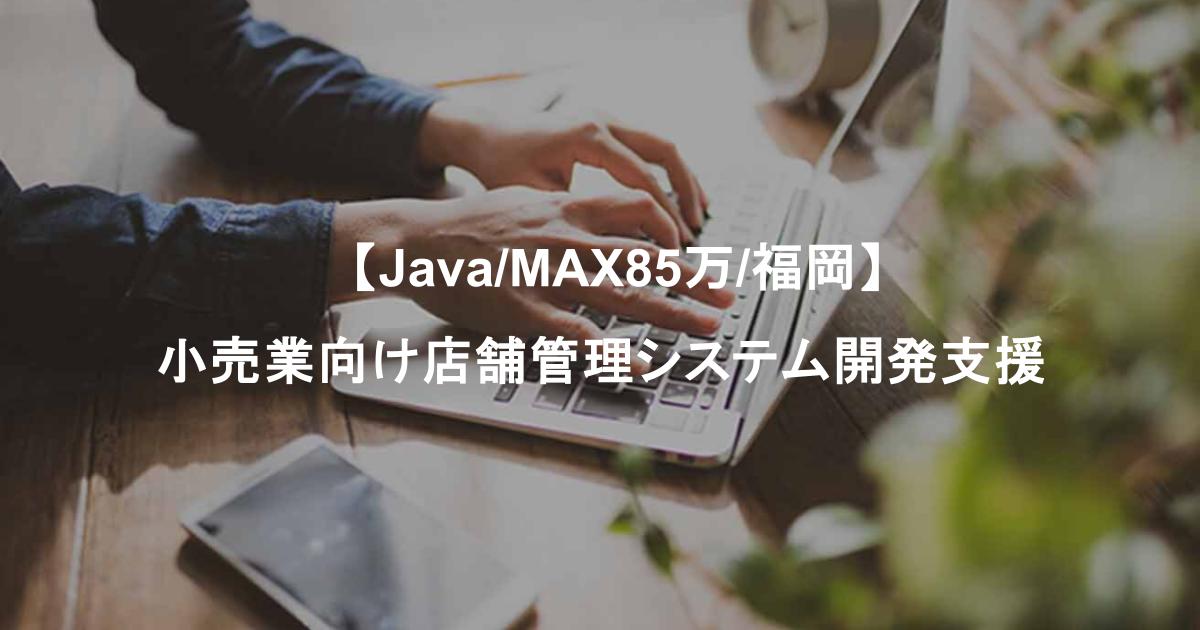 【Java/MAX85万/福岡】小売業向け店舗管理システム開発支援