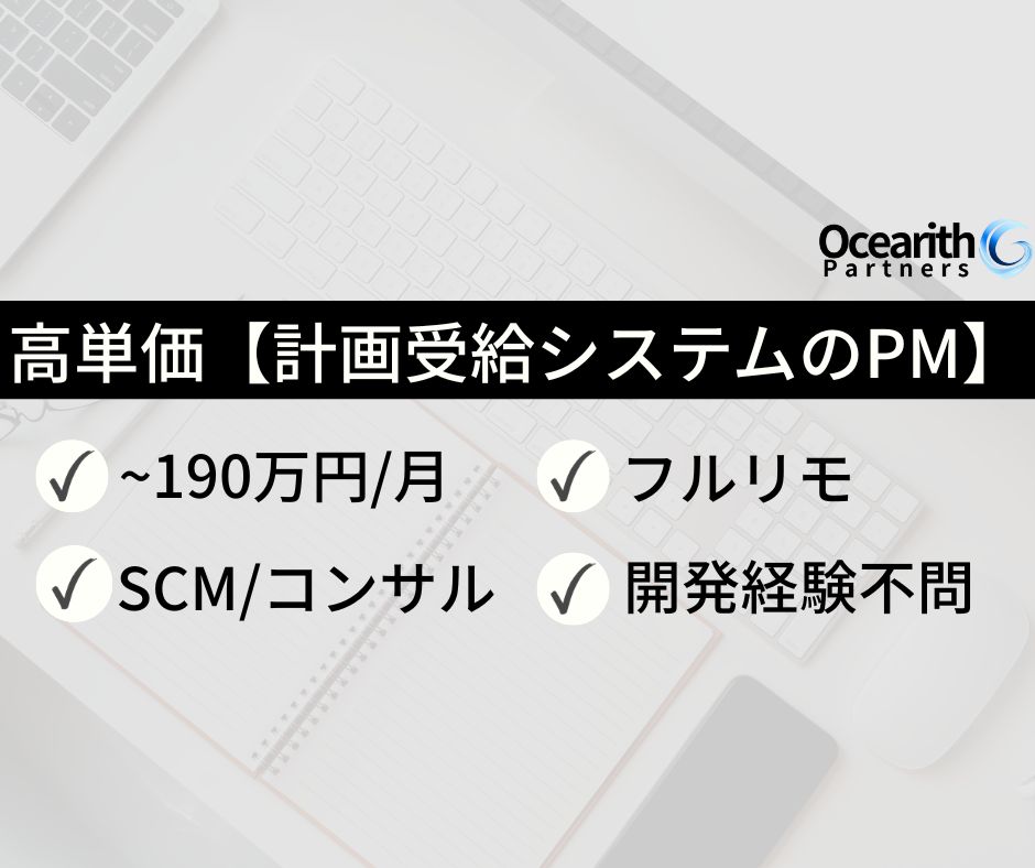 高単価・フルリモ【小売業SCM領域 計画受給システムのPM】