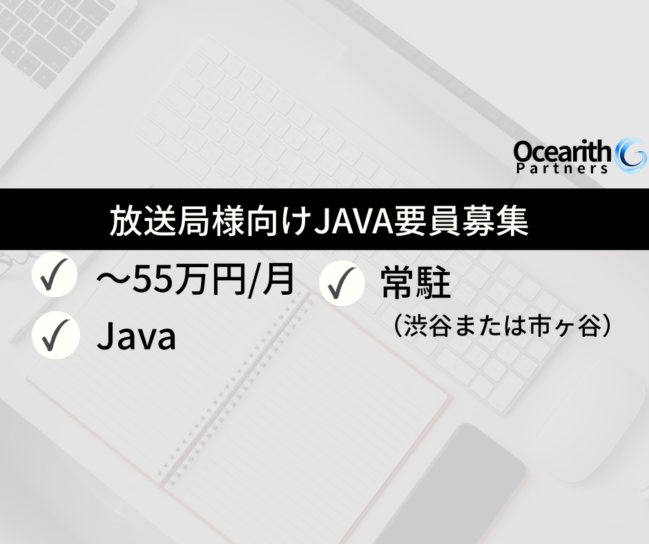 放送局様向けJAVA要員募集