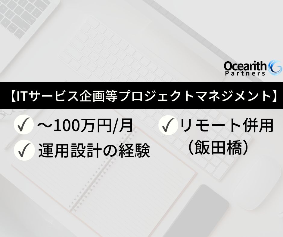 急募【ITサービス企画/運用設計支援におけるプロジェクトマネジメント】