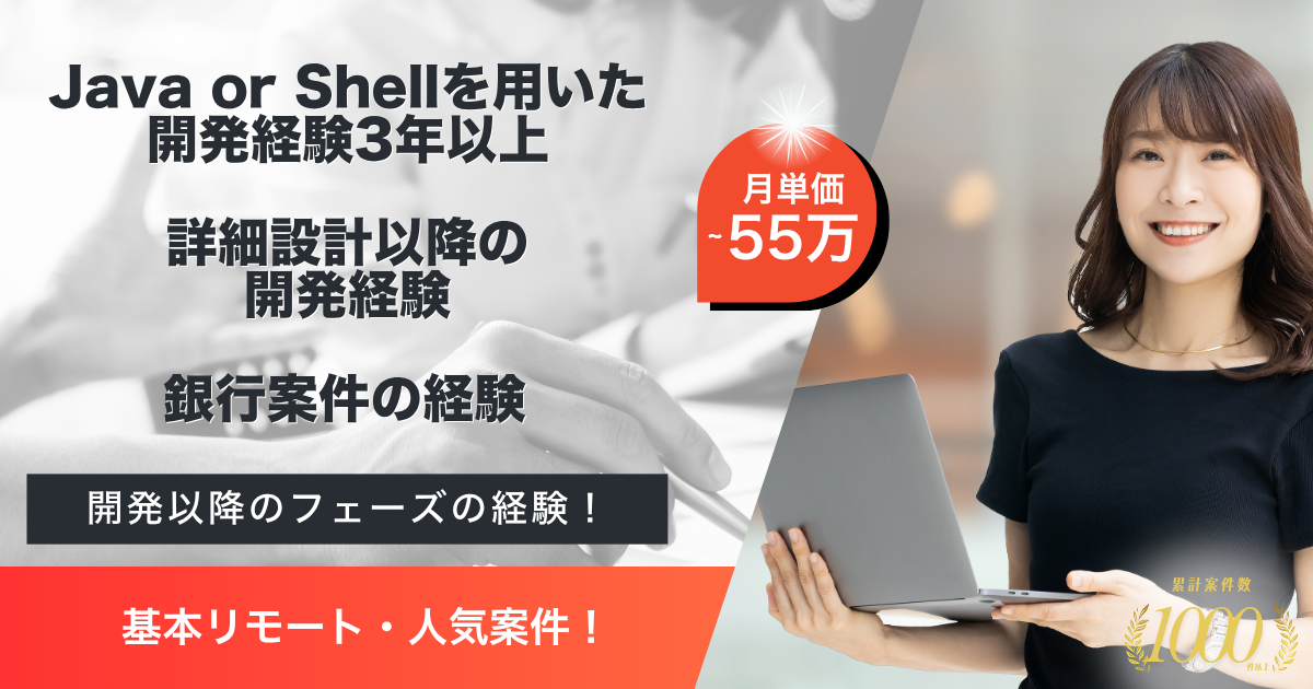 【基本リモート】大手都市銀行統合顧客システム案件