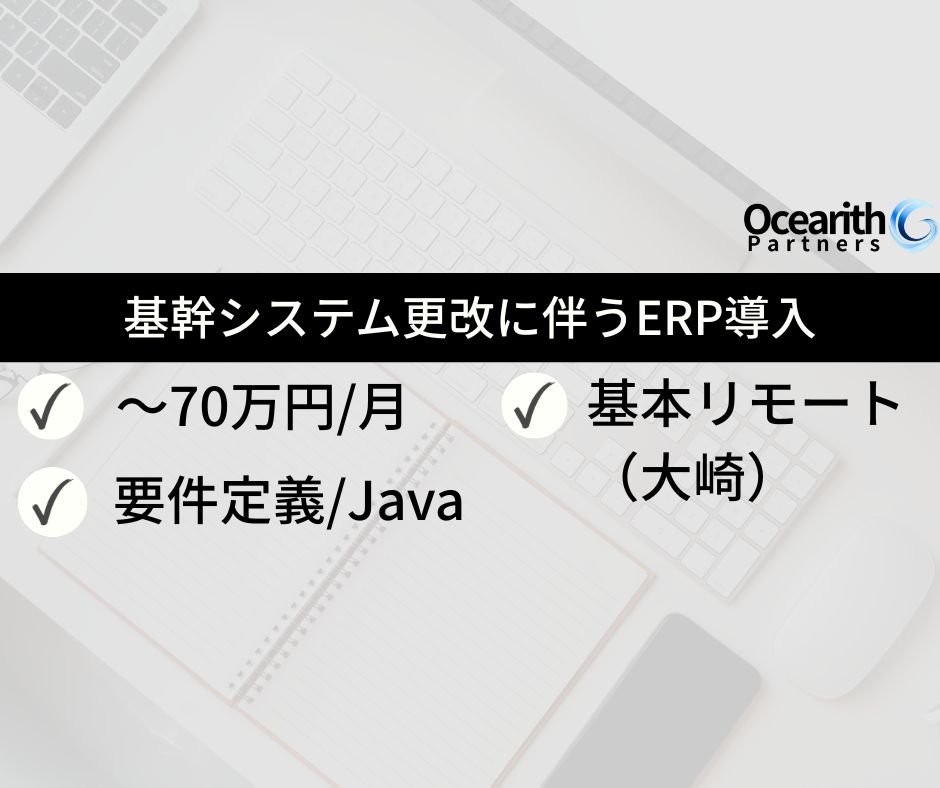 基本リモ【大手メーカー基幹システム更改に伴うERP導入】