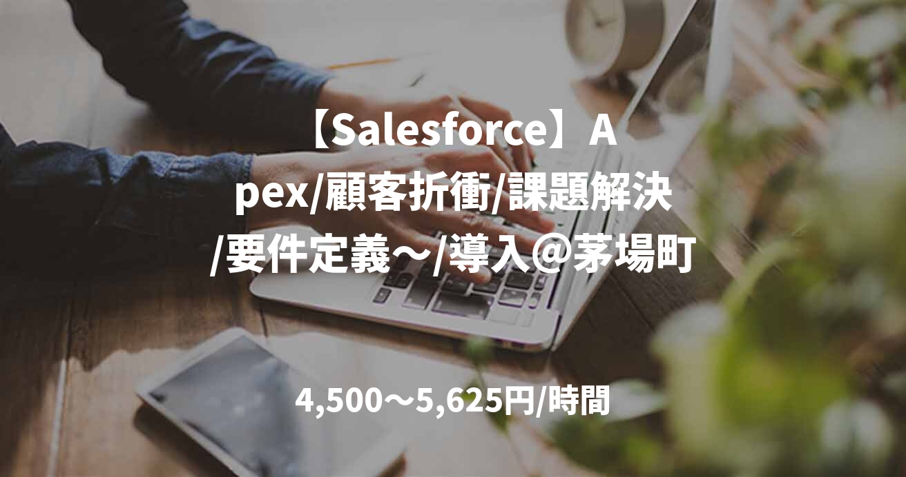 【Salesforce】Apex/顧客折衝/課題解決/要件定義～/導入＠茅場町
