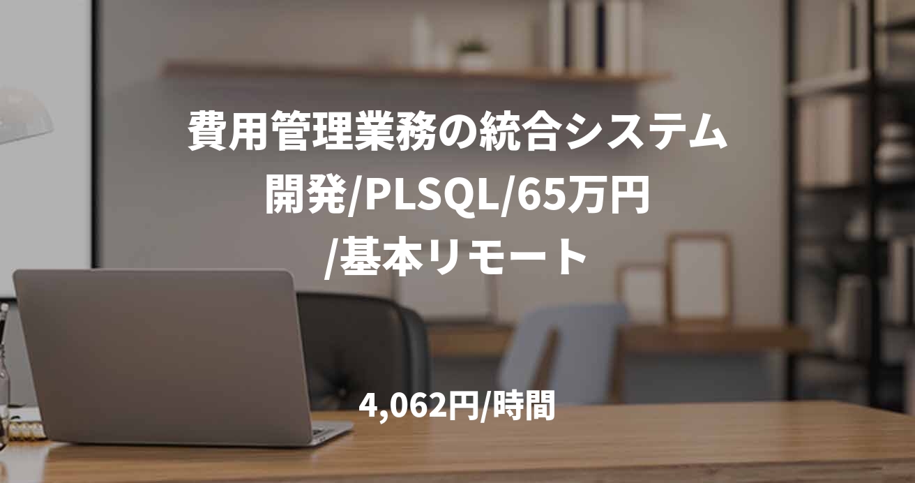 費用管理業務の統合システム開発/PLSQL/65万円/基本リモート