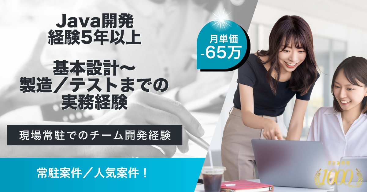 【常駐/長期予定】業務システム開発支援(Java/設計メイン)