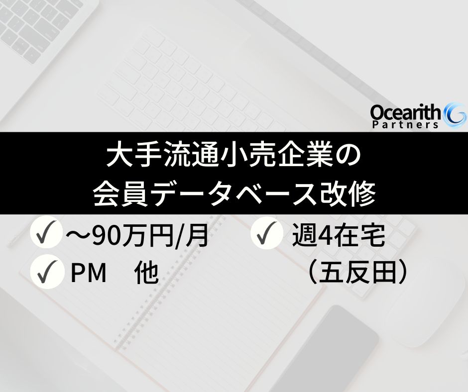 週4在宅【大手流通小売企業の会員データベース改修】