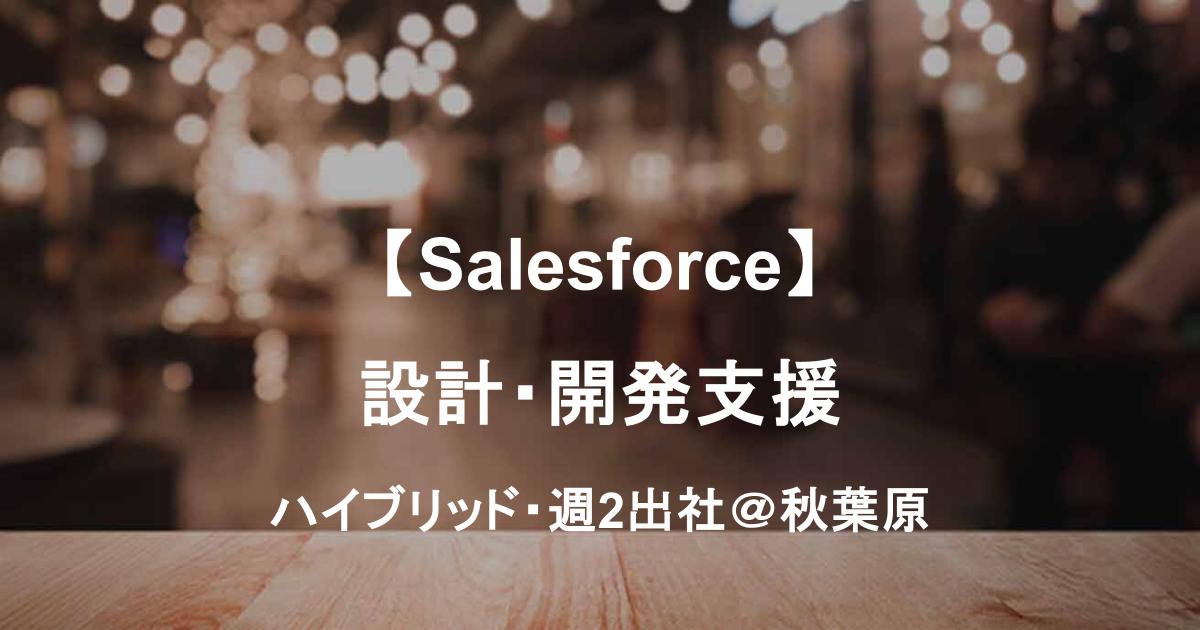 Salesforce設計・開発支援｜Sales Cloud保守運用エンジニア募集（秋葉原／週2出社ハイブリッド）