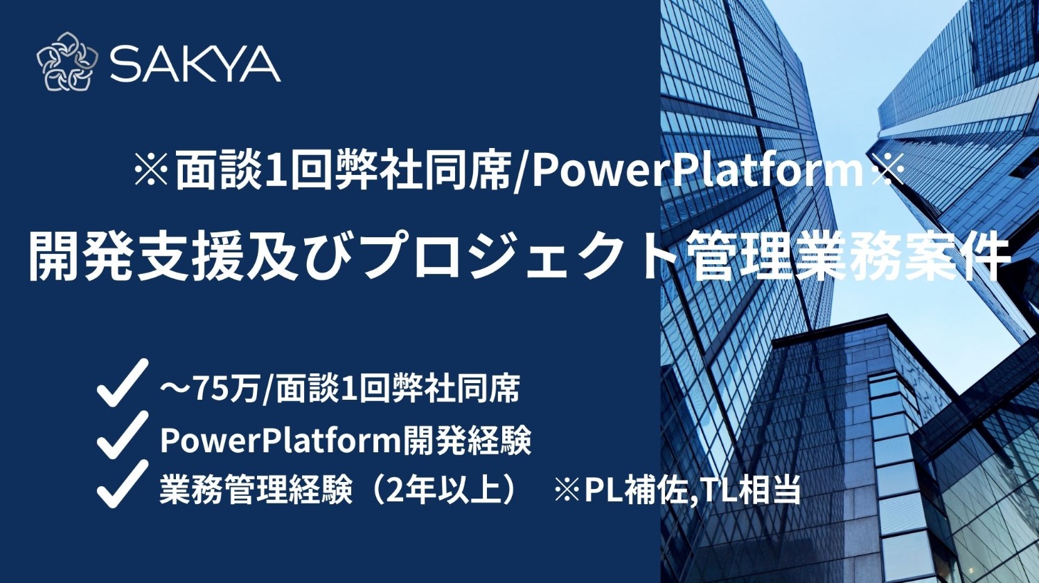 【面談1回弊社同席/PowerPlatform】開発支援及びプロジェクト管理業務案件