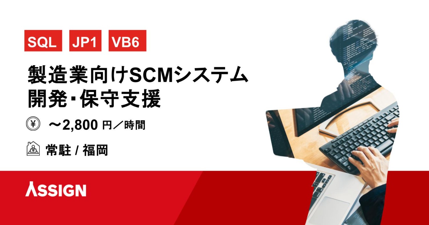 【VB/SQL/運用管理ツール】製造業向けSCMシステム開発・保守支援　＠福岡