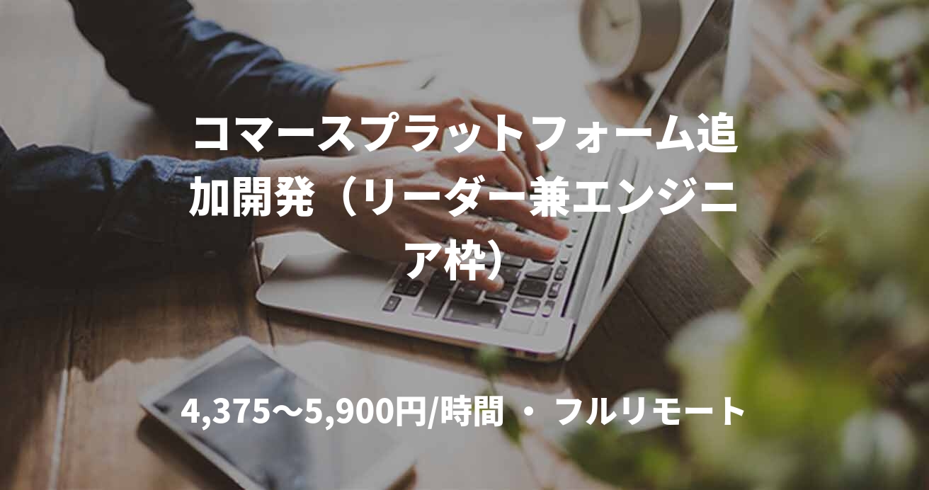 コマースプラットフォーム追加開発（リーダー兼エンジニア枠）