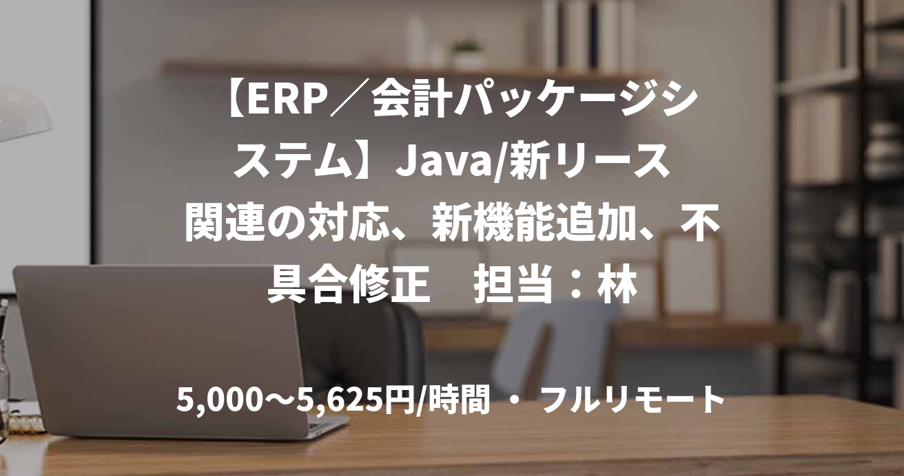 【ERP／会計パッケージシステム】Java/新リース関連の対応、新機能追加、不具合修正　担当：林