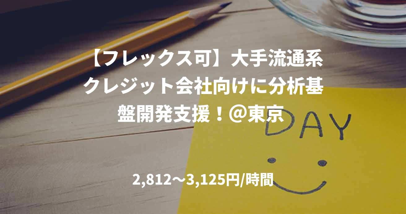 【フレックス可】大手流通系クレジット会社向けに分析基盤開発支援！＠東京 