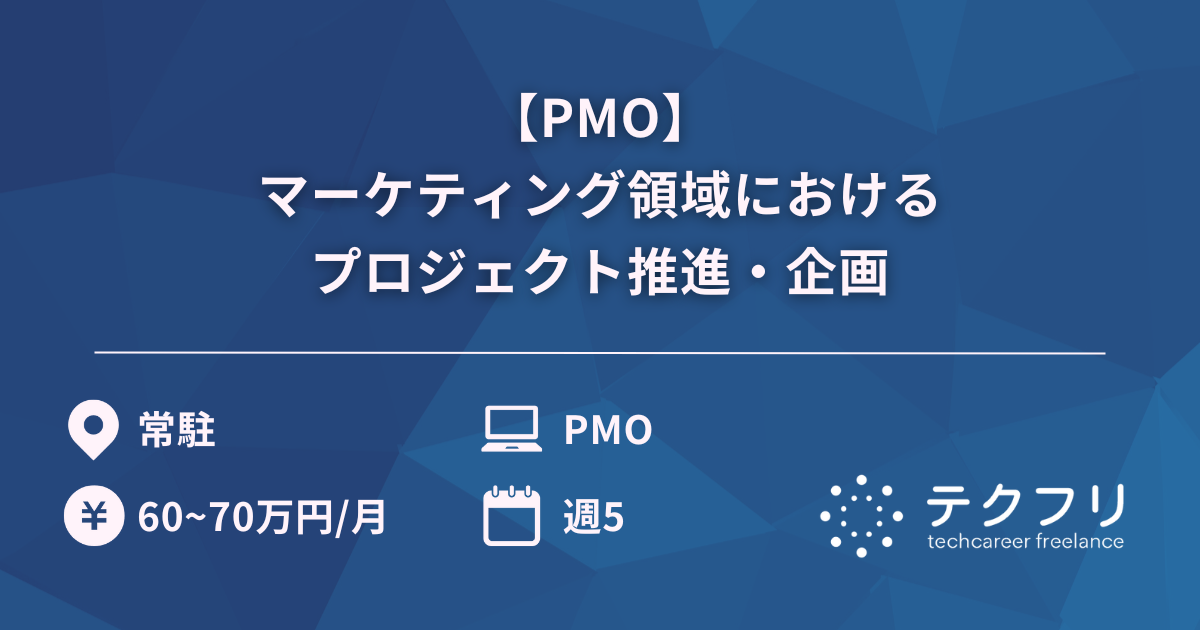 【PMO】マーケティング領域におけるプロジェクト推進・企画