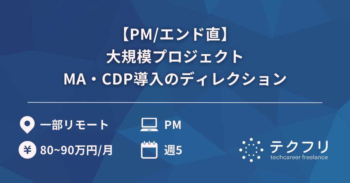 【PM/エンド直】エンタープライズ企業における大規模プロジェクトMA・CDP導入のディレクション