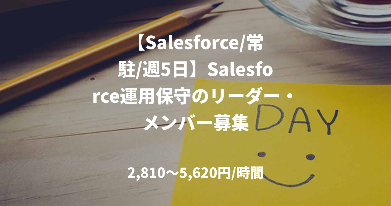 【Salesforce/常駐/週5日】Salesforce運用保守のリーダー・メンバー募集