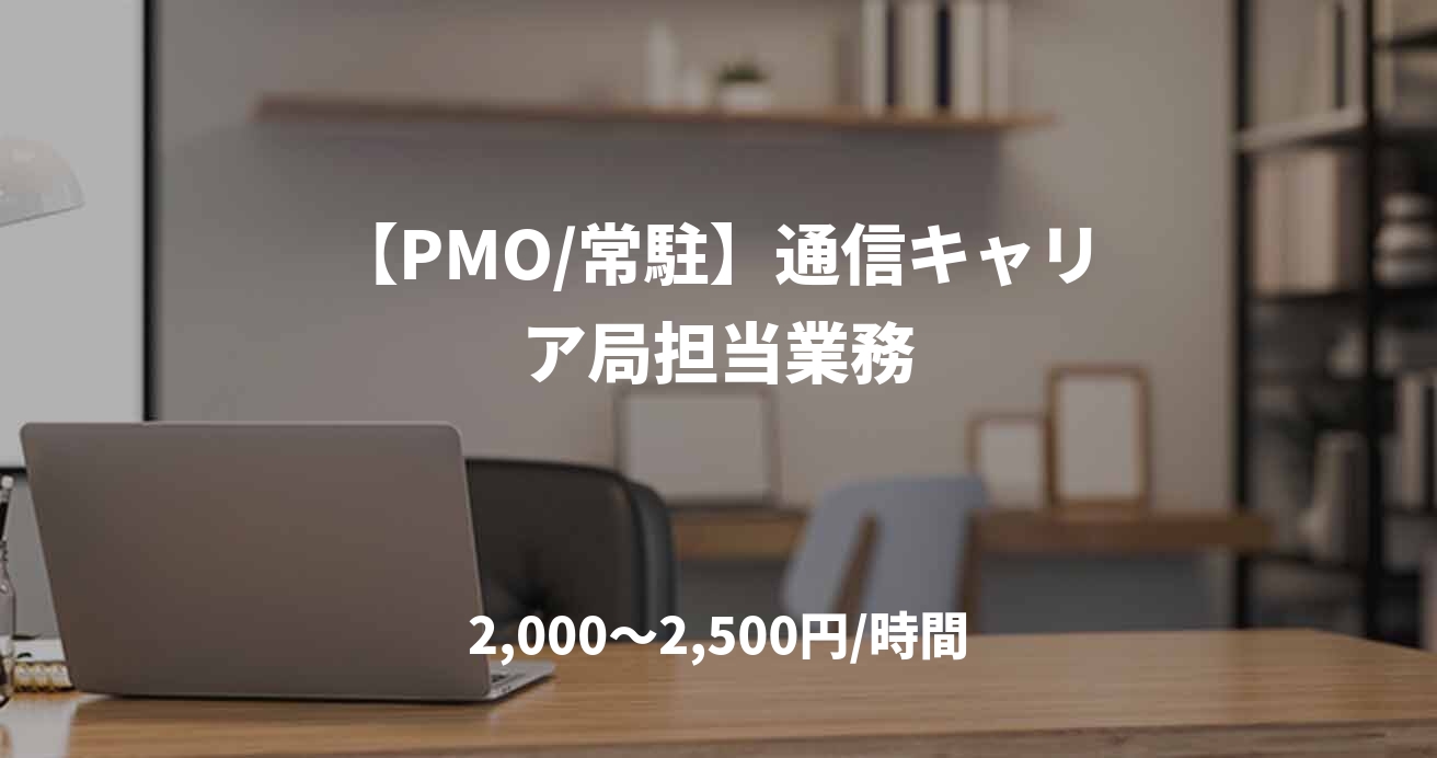 【PMO/常駐】通信キャリア局担当業務