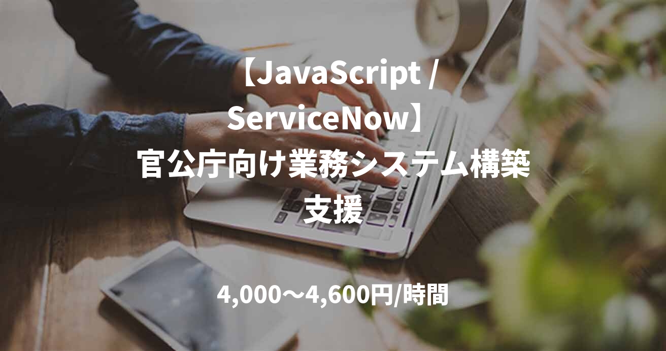 【JavaScript / ServiceNow】 官公庁向け業務システム構築支援