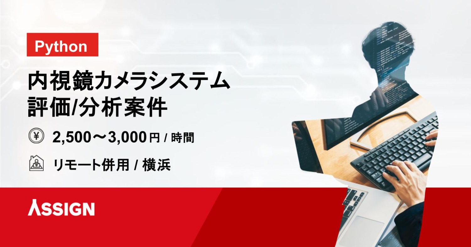【Python】内視鏡カメラシステム評価/分析案件　リモート併用＠横浜